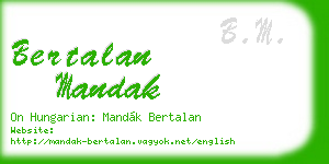 bertalan mandak business card