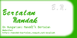 bertalan mandak business card